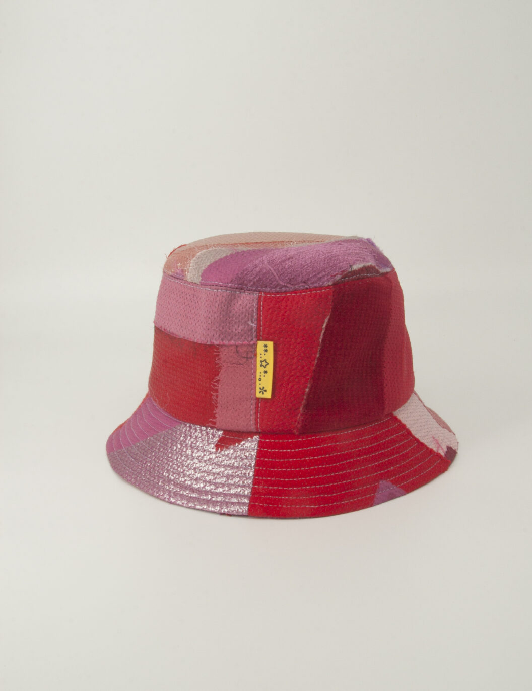 Scrap Bucket Hat in pink and red combo